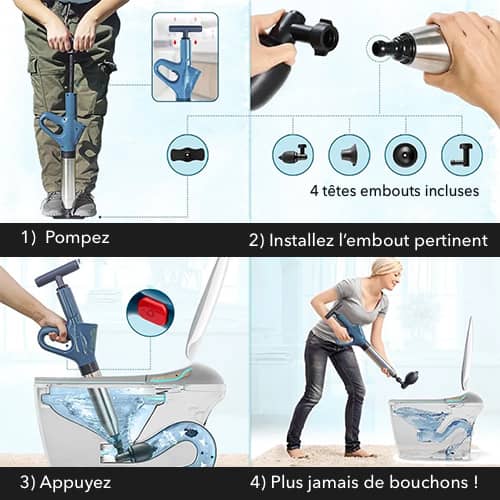 🚿 Déboucheur Haute Pression pour Évier, WC, Lavabo & Douche